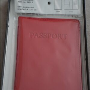 Red Leather Passport Holder